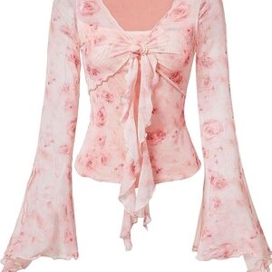 Amazon Pink Floral Women's Blouse